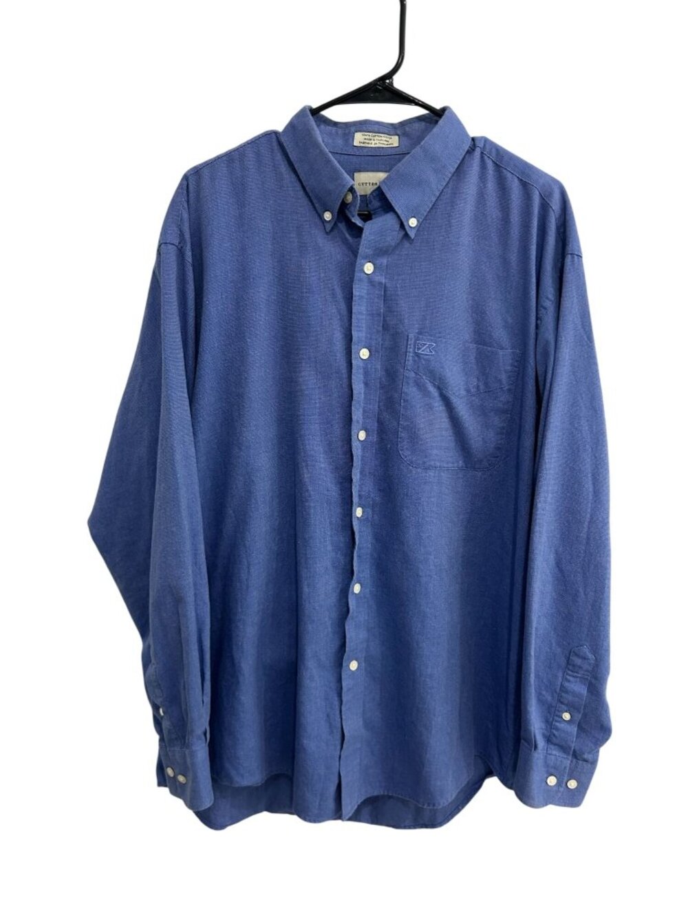 Cutter & Buck XL Mens Blue Cotton Long Sleeve Button Down Shirt Classic Neutral
